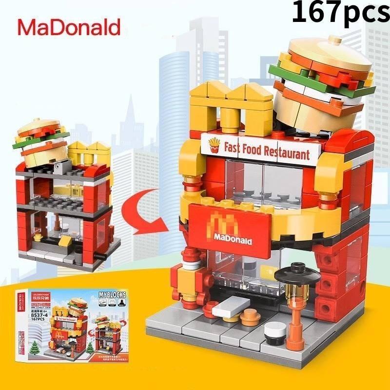 

High-quality Abs Plastic Building Blocks Compatible With City Street Scene MaDonald