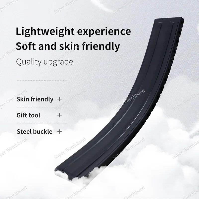 Soft FKM Fluoro Rubber Bracelet For Mido Multiport TV M049 526 M005 430 431 930 M025.407 Strap 18/19/20/21/22mm Quick Release