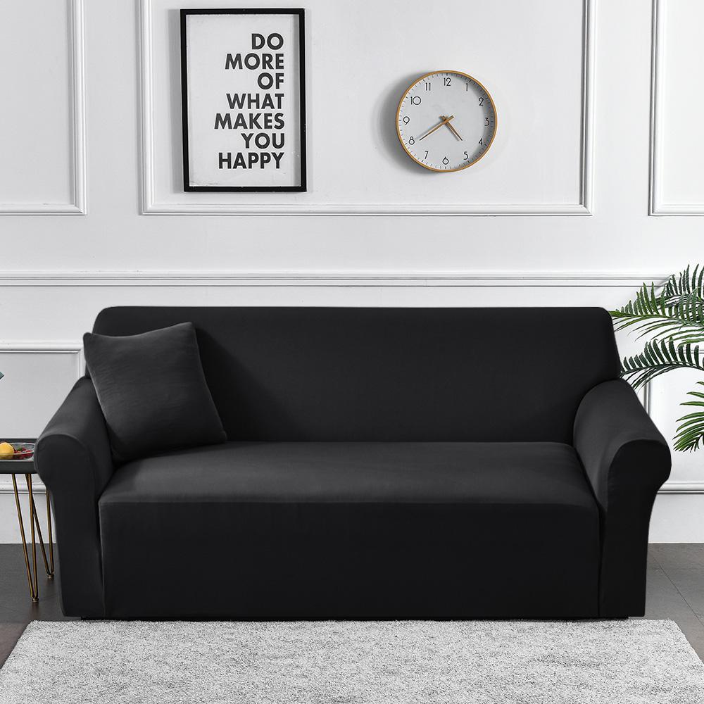 Sofa Covers For Living Room Elastic Solid Corner Couch Cover L Shaped Chaise Longue Slipcovers Chair Protector 1/2/3/4 Seater