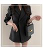 Women's Black Slim Fit Suit Jacket - New Design for Spring/Autumn, Korean & British Style