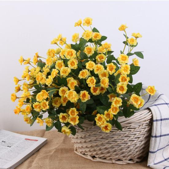 1 Bunch Artificial Flower Realistic Looking Decorative Eco-friendly Romantic Artificial Bouquet DIY Wedding Table Floral Decoration