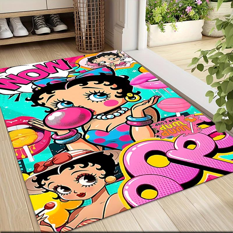 1Pc Betty Boop Dress Carpet Rug Customizable Soft Washable Antislip Home Living Room Sofa Mats Personalized Rug 09176
