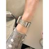 Embossed Stainless Steel Metal Strap for Apple Watch Ultra, Slim Stylish Band for iWatch Series 11/10/9/8/7/6/SE/5, 38/40/42/45/46/49mm