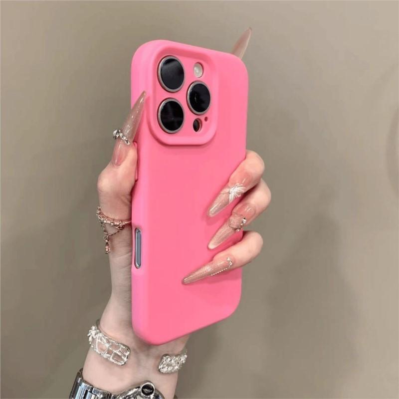 Soft Rubber Silicone Gel Candy Color Case for iPhone 16 15 14 Plus 13 12 11 Pro Max Shockproof TPU Bumper Simple Solid Cover