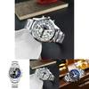 Gd282 Men's Quartz Steel Belt Watch Holiday Calendar Business Casual Blue Glass Logo Print Available Characters)