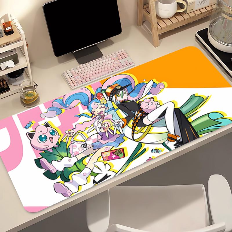 Anime Mouse Pad xcm Pokemon Jigglypuff Large Rubber PC Computer Gaming Mousepad Extended Desk Mat Locking Edge Gamer Carpet