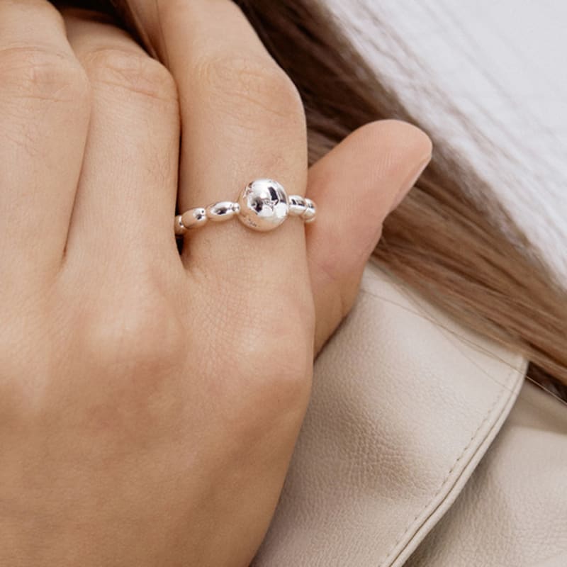 Tatiana (SILVER925) Glitter Draw Ball Ring CR1813