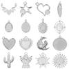 5pcs Heart Sun Angel Oval Round Blank Base DIY Stone Crystal Stainless Steel Charms For Jewelry Making Supplies No Fade Pendants