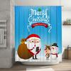 TU Christmas Shower Curtain Santa Claus Festive Holiday Bathroom Decor Reindeer Pattern Waterproof Xmas Home Decoration Gift