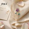 Rose Pin Suit Collar Pin, 3D Flower Shape Lapel with Rhinestones Brooch Inlaid, Electroplated Anti-Oxidation Versatile Badge for Coats Shirts