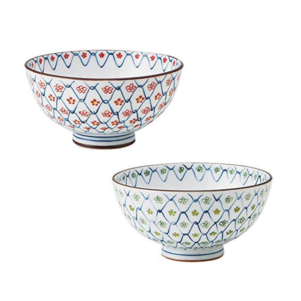 Tableware East Lightweight Porcelain Rokubei Tea Mesh Small Flower Set of 2 Japanese Tea Japanese Tea Tea Tea Rice Lightweight Tableware Bowls,
