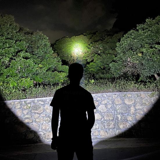 USB Rechargeable Searchlight High-Lumen Handheld Flashlight with Tripod Stand Waterproof Shockproof Outdoor Searchlight for Camping Hiking Emergency