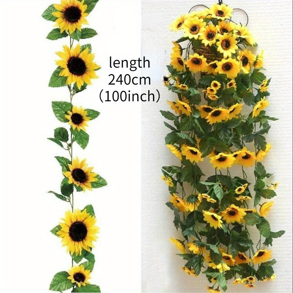 Искусственный Желтый Подсолнух Гирлянда Цветочная Лоза Свадебная Цветочная Арка Декор Шелк