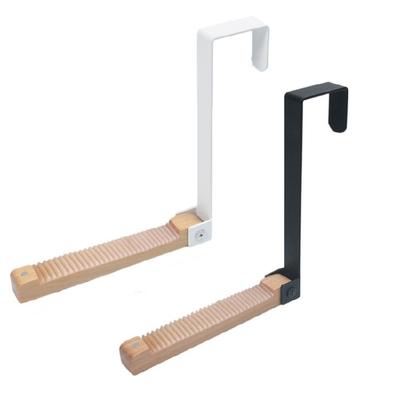 Multipurpose Over Door Hooks Foldable Wood Hanger With Nonslip Strips Space Saving Drying Rack For Bedroom Bathroom