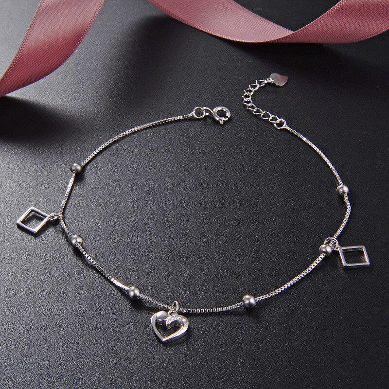 

Танцизный модный серебряный браслет на ножной браслет с квадратным цирконом AAA в форме сердца, ювелирные изделия для женщин, подарок для свадебной вечеринки