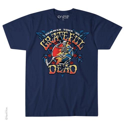 New GRATEFUL DEAD SUMMER STRUTTING SKELLY TOUR LICENSED BAND T Shirt