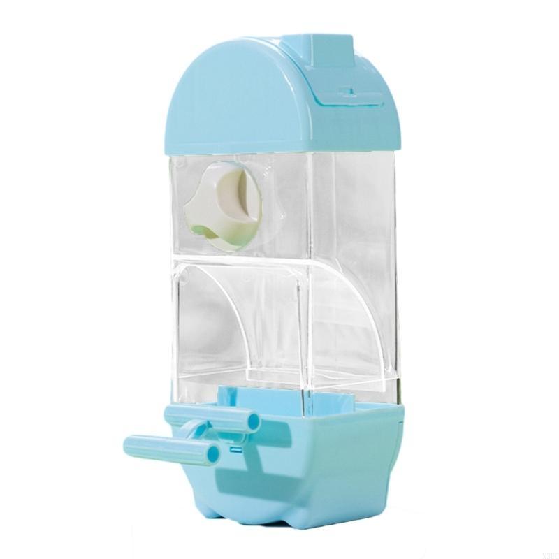 

Clear Bird Feeder with Semi Closed Designs Antisplash to Prevent Waste Automatic Parrots Feeder Cage Accessories X3UC синій
