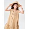 Montagut Girls' Summer Solid Color Cotton Vest Dress