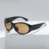 2Pcs New Vintage Oval Oversized Sunglasses UV400 Classic Thick Frame Women's Men's Y2K Versatile Outdoor Cycling Shades Eyewear