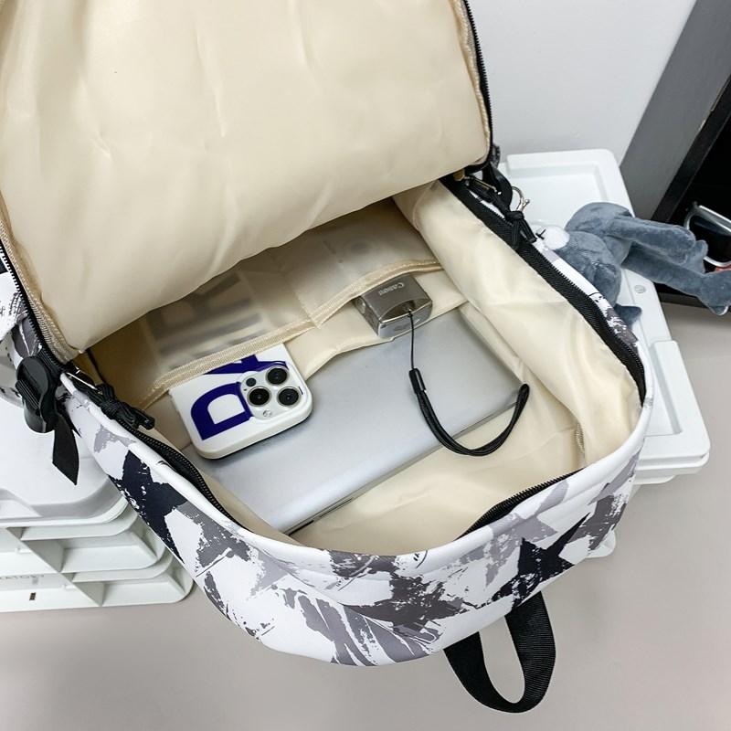 Star Graffiti Print Student Schoolbag Unisex Backpack