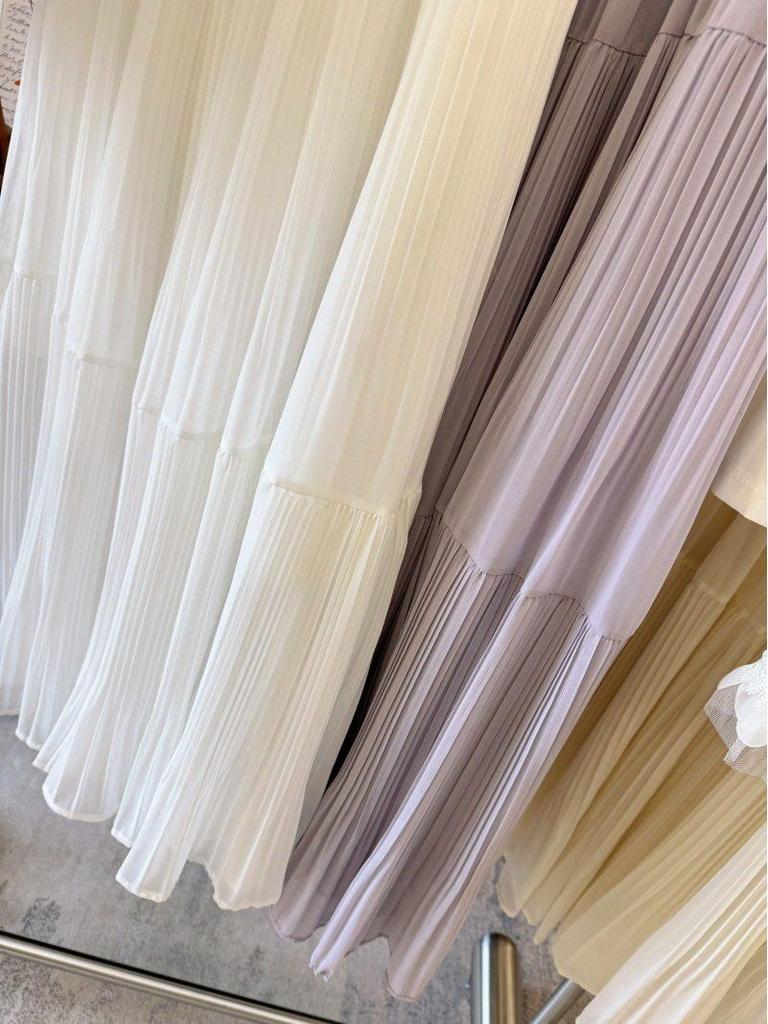 White Chiffon High-Waist Slim A-line Fairy Pleated Skirt - Spring/Summer 2026 Collection