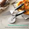 2PCS Pizza Wheel Cutter And Pie Server - Non-Slip Handle, Sharp Stainless Steel Pizza Slicer Outdoor Tableware