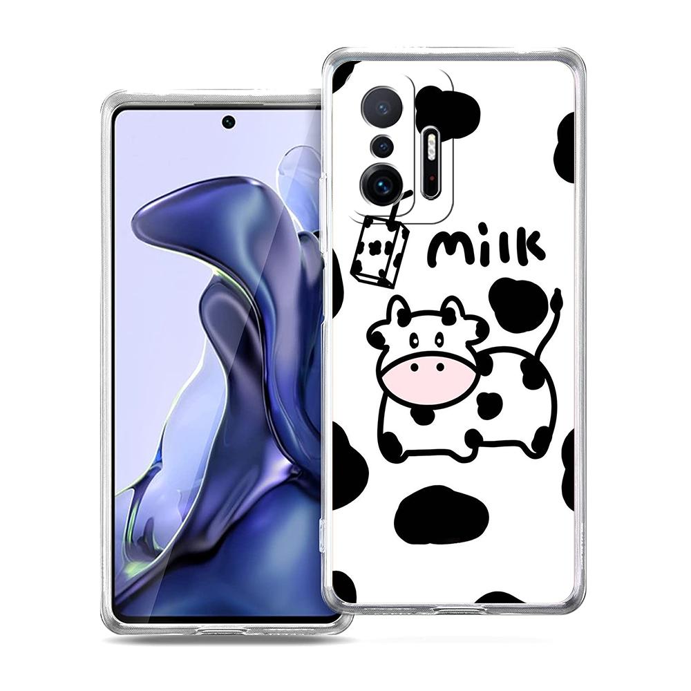 

Милый чехол для телефона с коровкой для Xiaomi Mi Poco F3 X3 X4 GT NFC M3 M4 11 Ultra 12 11X 11i Pro Lite 5G Мягкий прозрачный чехол Capas Xiaomi Poco F3