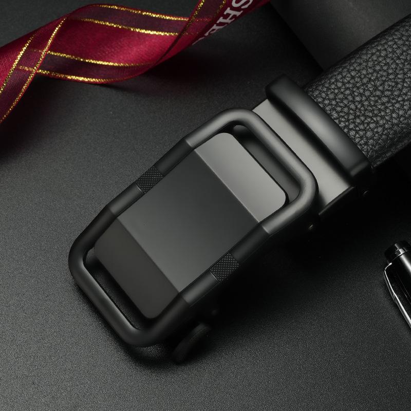 Herren Rindsleder Gürtel Trendiger Vielseitiger Ledergürtel Business Casual Automatische Schnalle Mittelalterlich und Jung Hosen Gürtel Herren