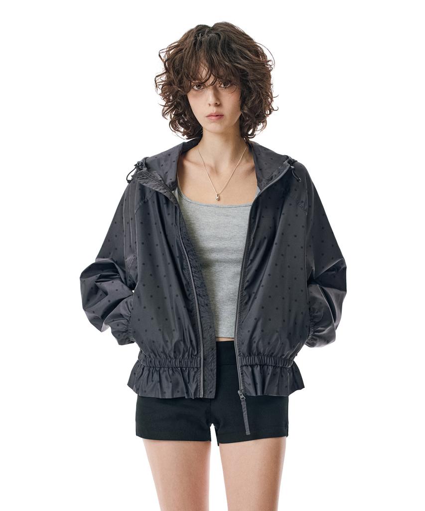 Secondmono Ruffle Dot Windbreaker [Dotdgray]_Sewjk002Dotdgray