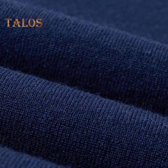 Suéter de Otoño Invierno para Hombre con Puños y Bajo Elásticos Cuello Redondo Grueso Mantener Caliente Color Sólido Manga Larga Top de Largo Medio