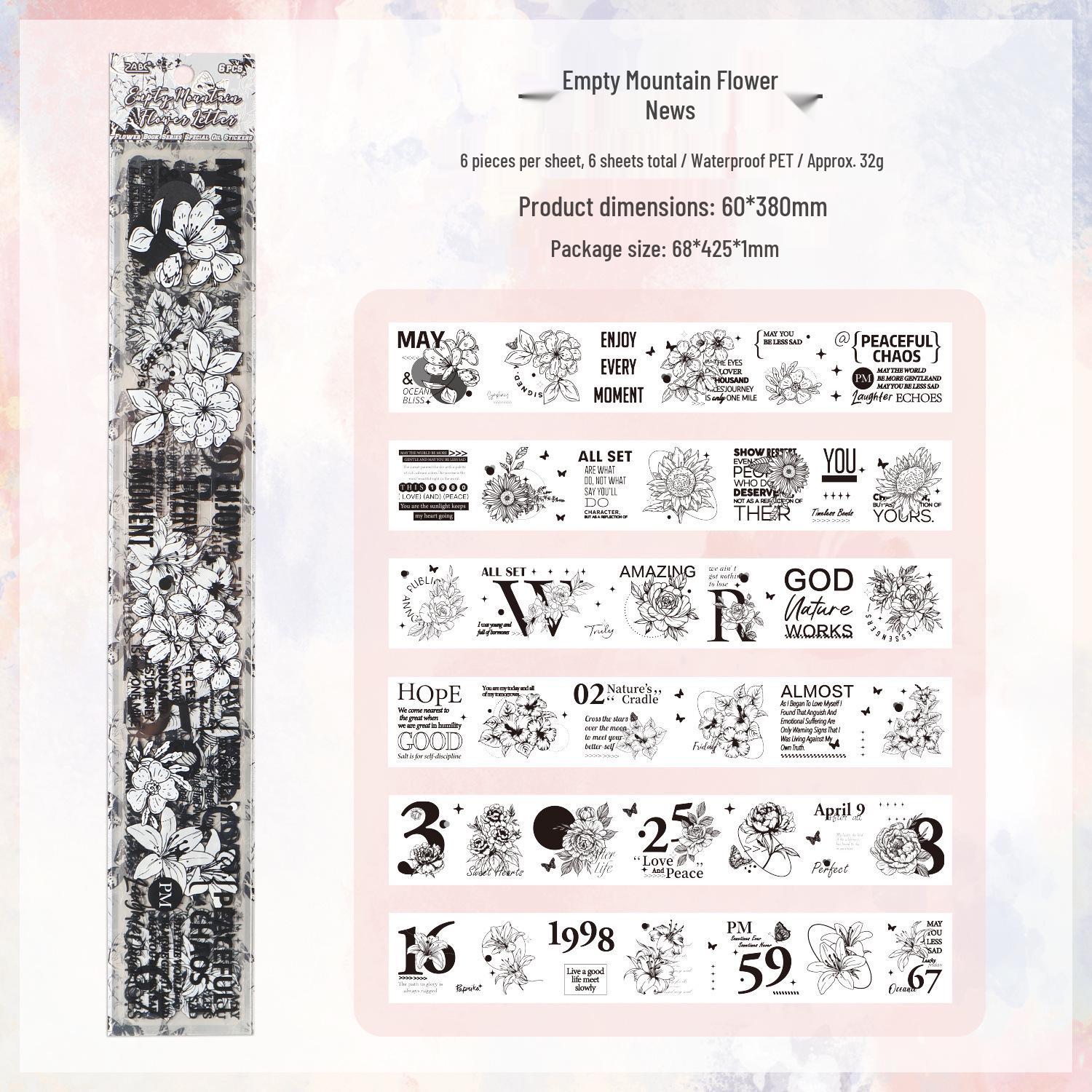 

Realm Series Floral PET Stickers: Colorful Flower & Tree Decorations for Journals