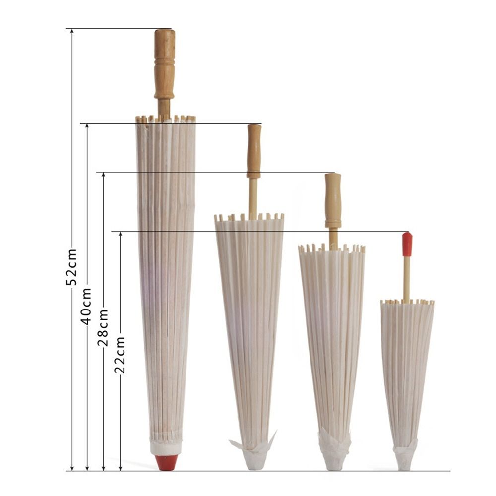 22/28/40/52cm Oil Paper Umbrella White Color Vintage Style Paper Umbrella Original Handmade Creative Design Handmade Umbrella