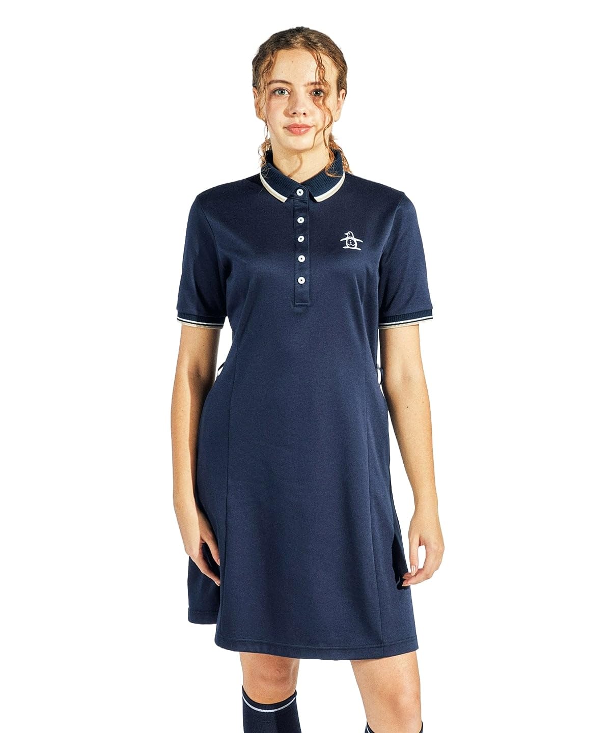 

dress Short penguin made in NV00 [Munsingwear] One-piece [STANDARD COLLECTION] sleeve, collared, accent, Japan, sweat-wicking, quick-drying, golf,