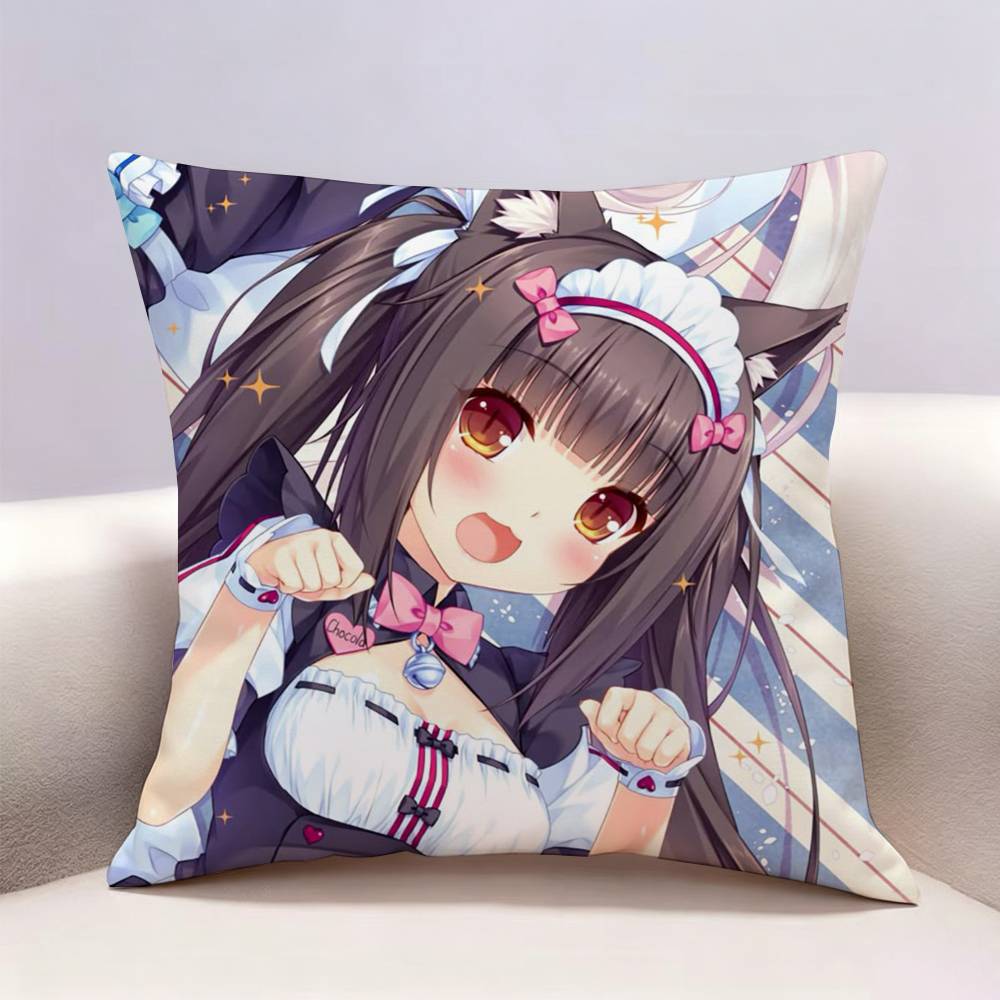 NEKOPARA Anime Game Doublesided print Pillow Case for Sofa Living Room Home office Decor Protective Cover