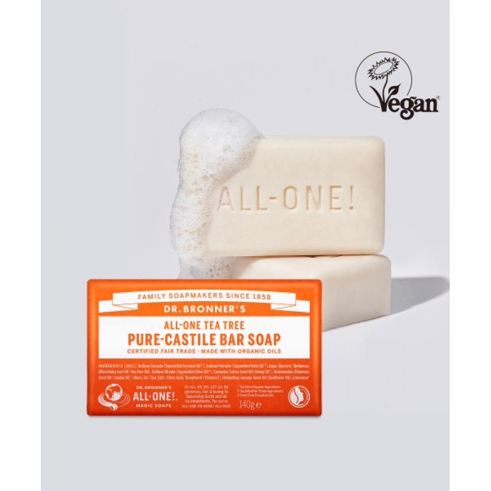 

Dr.bronner S [2pack] Tea Tree Pure caStile Bar Soap 140g Tea tree 140g+green tea 140g