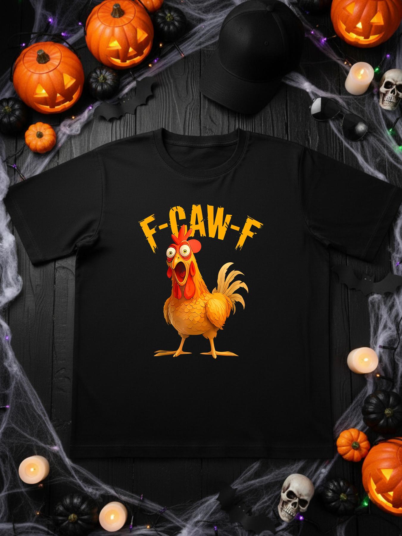 

Men s Funny F-Caw-F Chicken Sound T-Shirt - Rude Fowl Language Tee with Poultry Pun XL