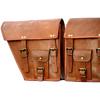 Motorcycle Side Light Brown Leather Side 2 Bag Pouch Saddlebags Panniers Saddle