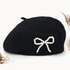 1pc Solid Color Women's New Bow Wool Beret, Suitable for Daily Use, Available in Multiple Colors