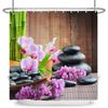 Tenda Doccia Meditazione Giapponese Zen Spa Loto Pietre di Basalto Olio Essenziale Candele Profumate Bambù Acqua Arredamento Casa Set Impermeabile