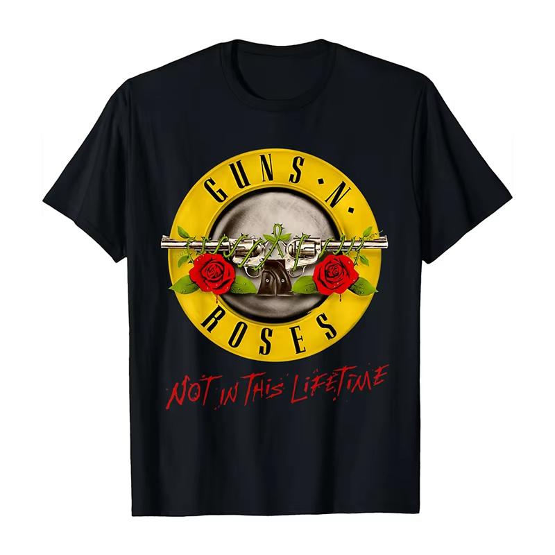 2025 Nowy Guns N 'Roses Rock Punk Amerykański Oversize High Street Męski i Damski Letni Bawełniany Amerykański Wygodny T-shirt