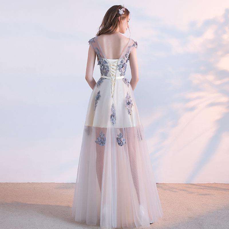 Abendkleid neue Mode kleines Kleid schmales Kleid langes kurzes schmales Kleid Brautjungfernkleid
