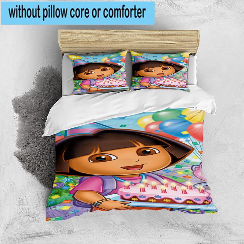 3PCS The Explorer Do-ra Adventure 3pcs Bedding,Including 3PCS Duvet Cover And 2pcs Pillowcases Perfect for Christmas,Ideal for Bedroom, Dormitory
