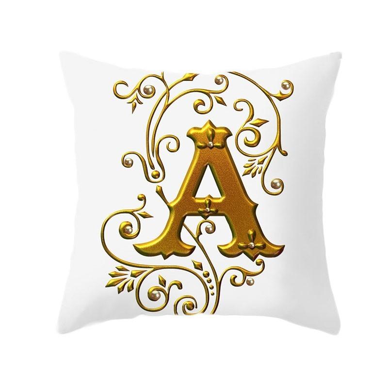 45x45cm Gold 26 English Letters Luxury Decorative Pillowcase Sofa Seat Cushion Cover Wedding Party Home Decor Hold Pillowcase