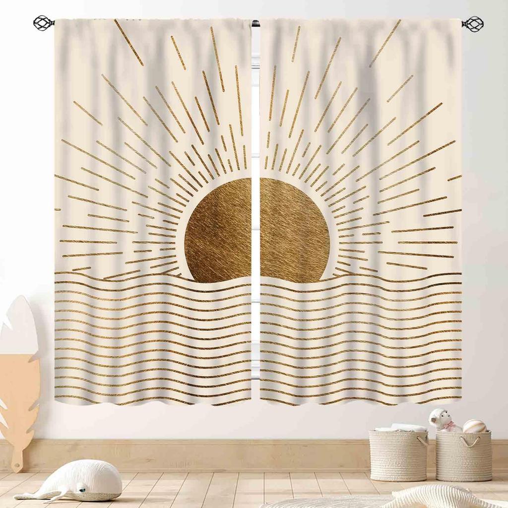 Gradient Mandala Flower Purple Blue Starry Galaxy Blackout Rod Pocket Curtain Boho Mystic Elegant Bedroom Rest Bay Window