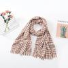 Women's Houndstooth Plaid Tassel Scarf