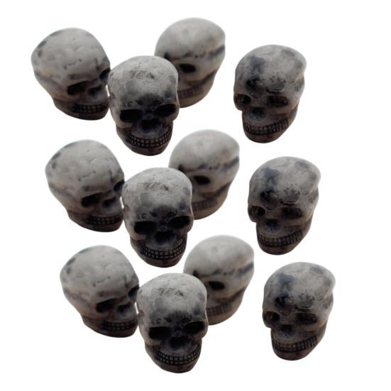 

Миниатюрные фигурки голов черепов из смолы, украшения черепов на Хэллоуин для микроландшафта 12pcs