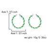Merry Christmas Colorful Earrings Ear Hoop for Women Minimalist Red Green Twist Round Circle Earring for Women Girl New Year Xmas Jewelry Gifts