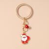 Fashion Christmas Keychain Jingling Bell Key Ring for Women Girls Handbag Pendants DIY X'mas Key Chain New Year Gifts