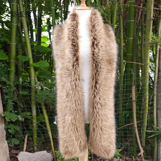 Women Long Scarf Solid Color Thickened Scarf Imitation Fox Fur Versatile Soft Scarf Winter Outdoor Wear