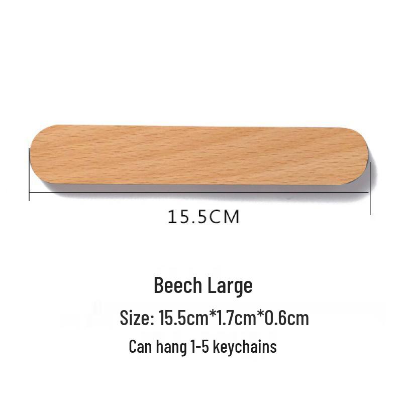 Solid Wood Wall-Mounted Key Organizer with Magnetic Hooks